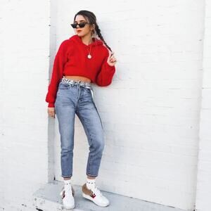 3/15 NWOT Clmmeiyuan cropped faux Sherpa hoodie